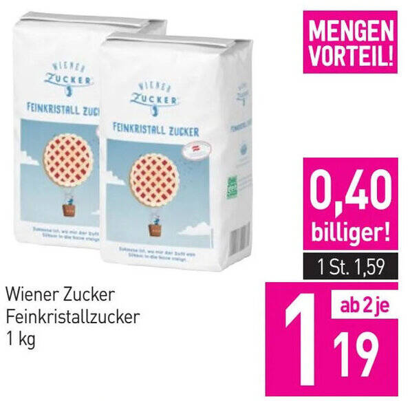 Sutterlüty Wiener Zucker Feinkristallzucker 1 kg Angebot