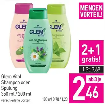 Sutterlüty Glem Vital Shampoo oder Spülung 350 ml / 200 ml Angebot