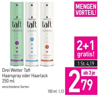 Sutterlüty Drei Wetter Taft Haarspray oder Haarlack 250 ml Angebot