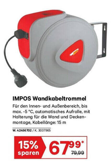 Lagerhaus IMPOS Wandkabeltrommel Angebot