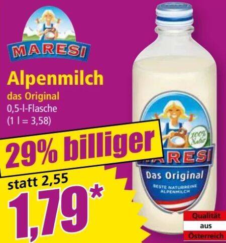 Norma Alpenmilch Angebot