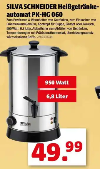 Liebmarkt SILVA SCHNEIDER Heißgetränke-automat PK-HG 060 Angebot