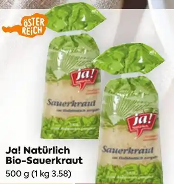 Billa Ja! Natürlich Bio-Sauerkraut 500 g Angebot