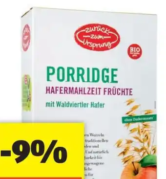 Hofer Bio porridge früchte Angebot