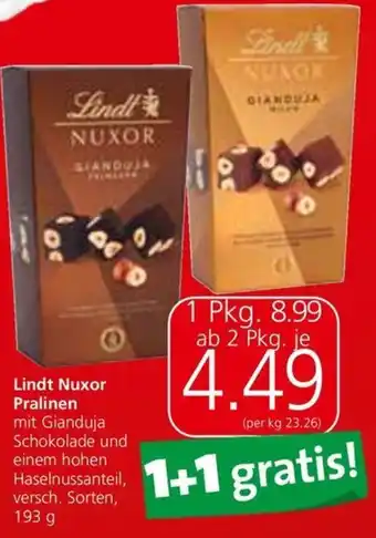 Eurospar Lindt Nuxor Pralinen 193 g Angebot