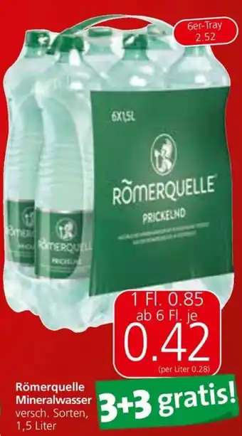 Eurospar Römerquelle Mineralwasser 1,5 Liter Angebot