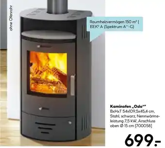 Hellweg Kaminofen Oslo 54x109,5x45,4 cm Angebot