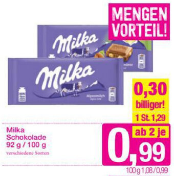 Sutterlüty Milka Schokolade 92/100g Angebot