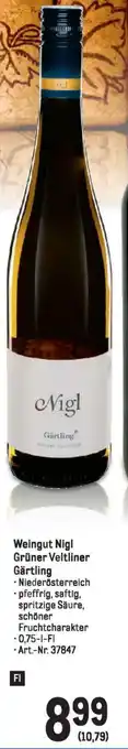 Metro Weingut Nigl Grüner Veltliner Gärtling Angebot