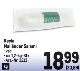 Metro Recla Mailänder Salami Angebot