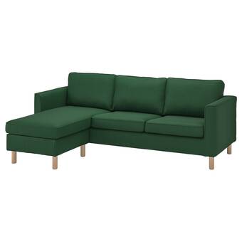IKEA Pärup 3er-sofa mit récamiere, vissle dunkelgrün Angebot