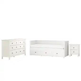 IKEA Hemnes schlafzimmermöbel 3er-set, weiß gebeizt, 80x200 cm Angebot