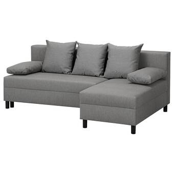 IKEA Angsta 3er-bettsofa, mit récamiere grau Angebot