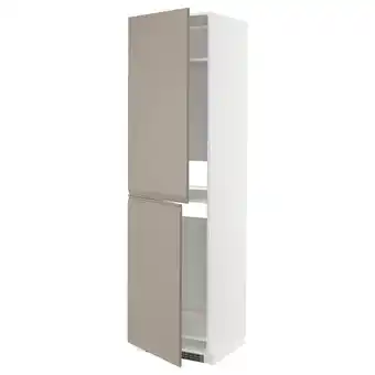 IKEA Metod hochschrank f kühl-/gefrierschrank, weiß/upplöv matt dunkelbeige, 60x60x220 cm Angebot
