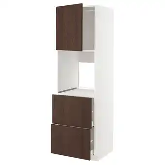 IKEA Metod / maximera hs f of m tür/2 fronten/2 ho sch, weiß/sinarp braun, 60x60x200 cm Angebot