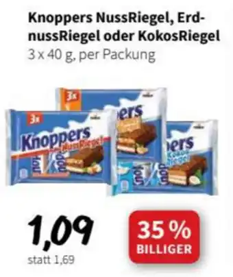 Der Grissemann Knoppers NussRiegel, ErdnussRiegel oder KokosRiegel 3x40g Angebot