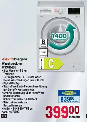 Metro Waschtrockner WTS 81451 Angebot