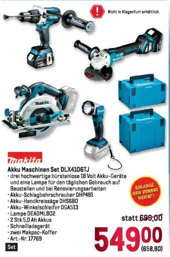 Metro Makita Akku Maschinen Set DLX4106TJ Angebot