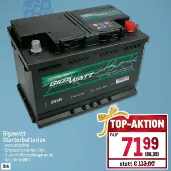 Metro Gigawatt Starterbatterien Angebot