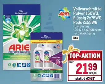 Metro Vollwaschmittel Pulver 150WG Flüssig 2x75WG, Pods 2x55WG Angebot