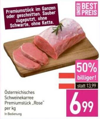 Sutterlüty Österreichisches Schweinekarree Premiumstück..Rose per kg Angebot