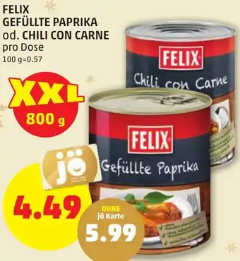 PENNY FELIX GEFÜLLTE PAPRIKA od. CHILI CON CARNE Angebot