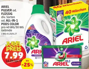 PENNY ARIEL PULVER od. FLÜSSIG od. ALL-IN-1 PODS COLOR Angebot
