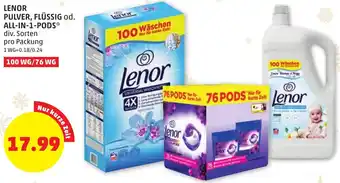 PENNY LENOR PULVER, FLÜSSIG od. ALL-IN-1-PODS Angebot