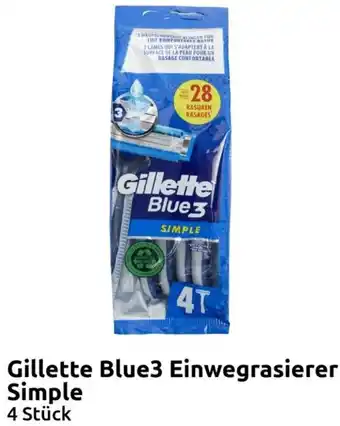 Action Gillette Blue3 Einwegrasierer Simple Angebot