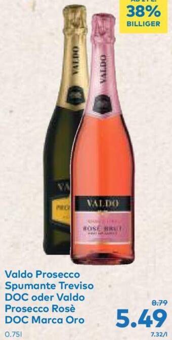T&G Valdo Prosecco Spumante Treviso DOC oder Valdo Prosecco Rosè DOC Marca Oro Angebot
