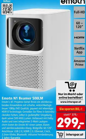 Interspar Emotn N1 Beamer 500LM Angebot