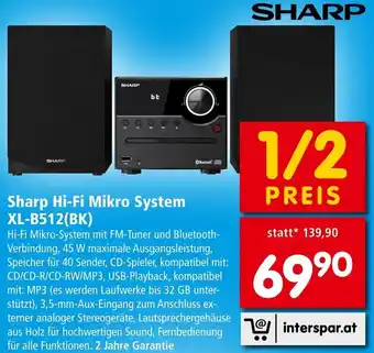 Interspar Sharp Hi-Fi Mikro System XL-B512(BK) Angebot