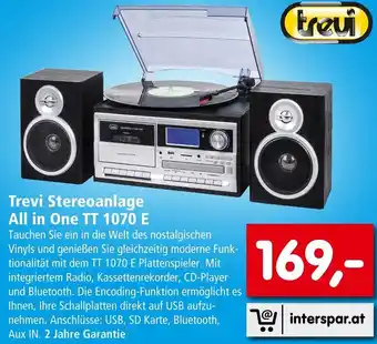 Interspar Trevi Stereoanlage All in One TT 1070 E Angebot