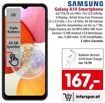 Interspar Galaxy A14 Smartphone Angebot