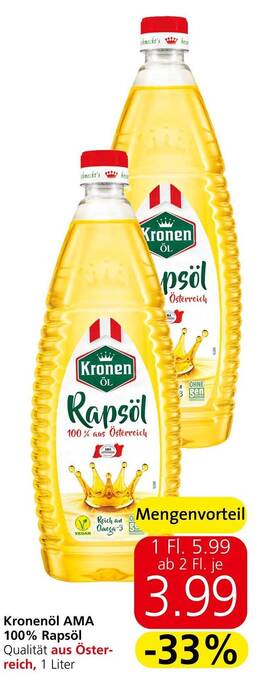Spar Kronenöl AMA 100% Rapsöl , 1 Liter Angebot