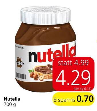 Spar Nutella 700 g Angebot