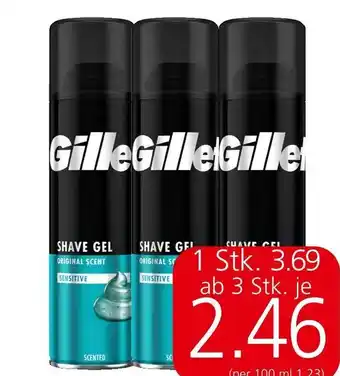 Spar Gillette Rasiergel empfindliche Haut 200 ml Angebot