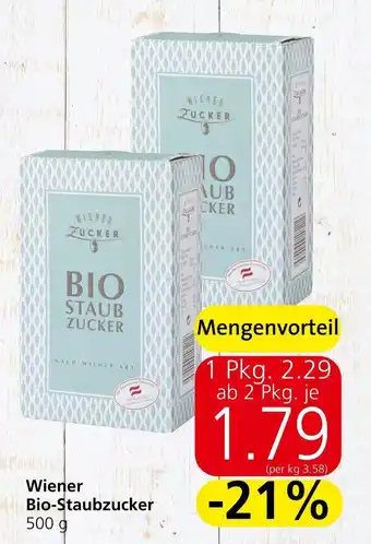 Spar Wiener Bio-Staubzucker 500 g Angebot