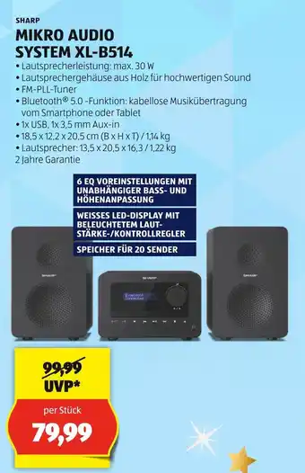 Hofer SHARP MIKRO AUDIO SYSTEM XL-B514 Angebot