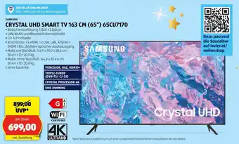 Hofer SAMSUNG CRYSTAL UHD SMART TV 163 CM (65") 65CU7170 Angebot