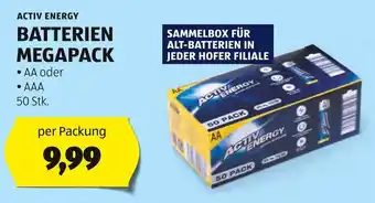 Hofer ACTIV ENERGY BATTERIEN MEGAPACK Angebot