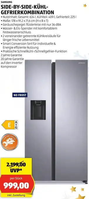 Hofer SAMSUNG SIDE-BY-SIDE-KÜHL- GEFRIERKOMBINATION Angebot