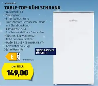 Hofer NORDFROST TABLE-TOP-KÜHLSCHRANK Angebot