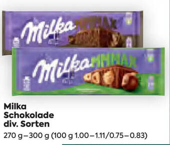 Billa Milka Schokolade  270 g - 300 g Angebot