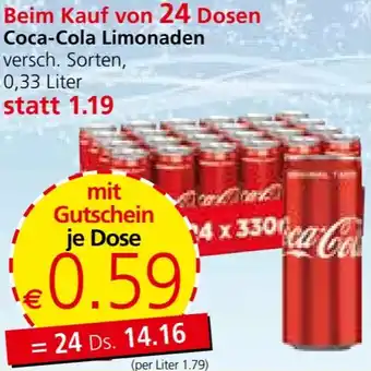 Spar Coca-Cola Limonaden 0,33 Liter Angebot