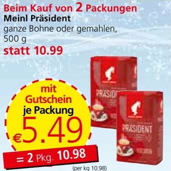 Spar Meinl Präsident 500 g Angebot