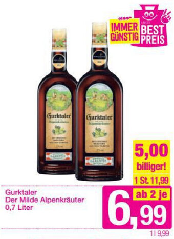 Sutterlüty Gurktaler Der Milde Alpenkräuter 0,7 Liter Angebot