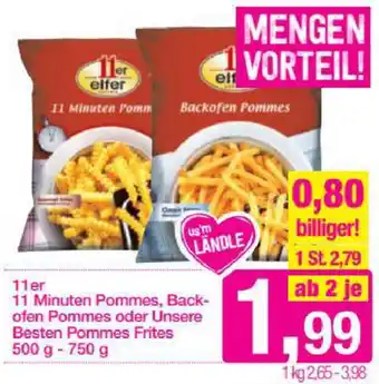Sutterlüty 11er 11 Minuten Pommes, Back-Ofen Pommes Oder Unsere Besten Pommes Frites 500-750g Angebot
