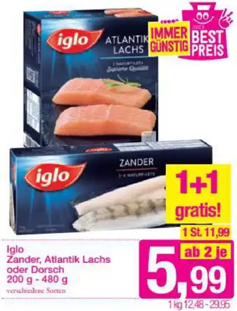 Sutterlüty Iglo Zander, Atlantik Lachs Oder Dorsch 200-480g Angebot