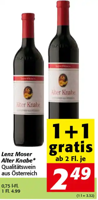 Strasser Markt Lenz Moser Alter Knabe* Qualitätswein Angebot